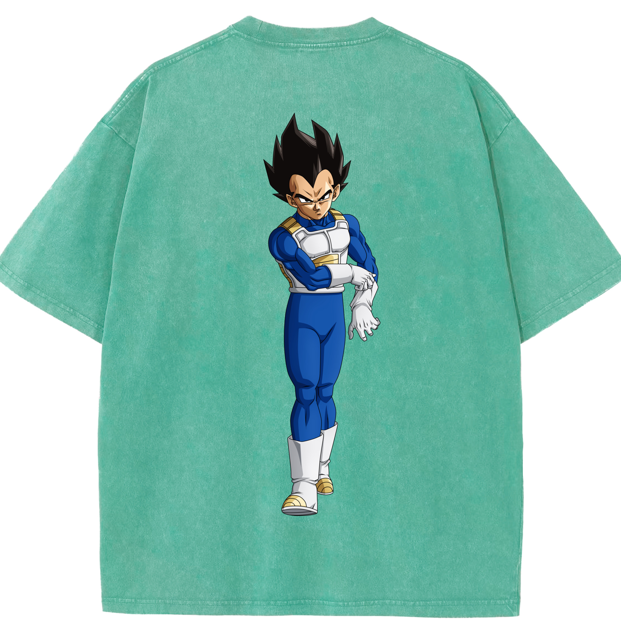 （画像用） ドラゴンボール ベジータ四世（Bejīta Yonsei）DRAGON BALL Vegeta IV 綿100% ヴィンテージ風 半袖Tシャツ（背面プリント）